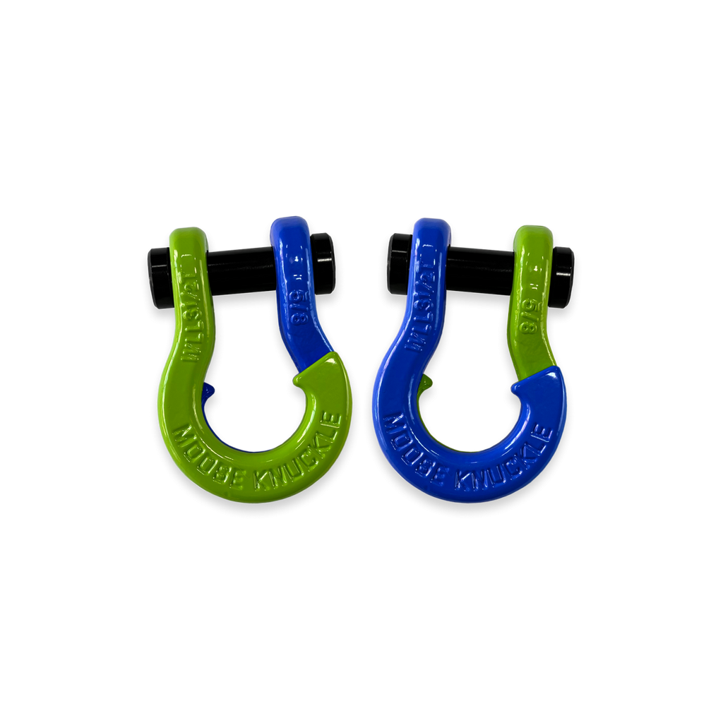 Jowl SxS Recovery Split Shackle 5/8 Sublime Green and Blue Balls Combo Moose Knuckle Offroad