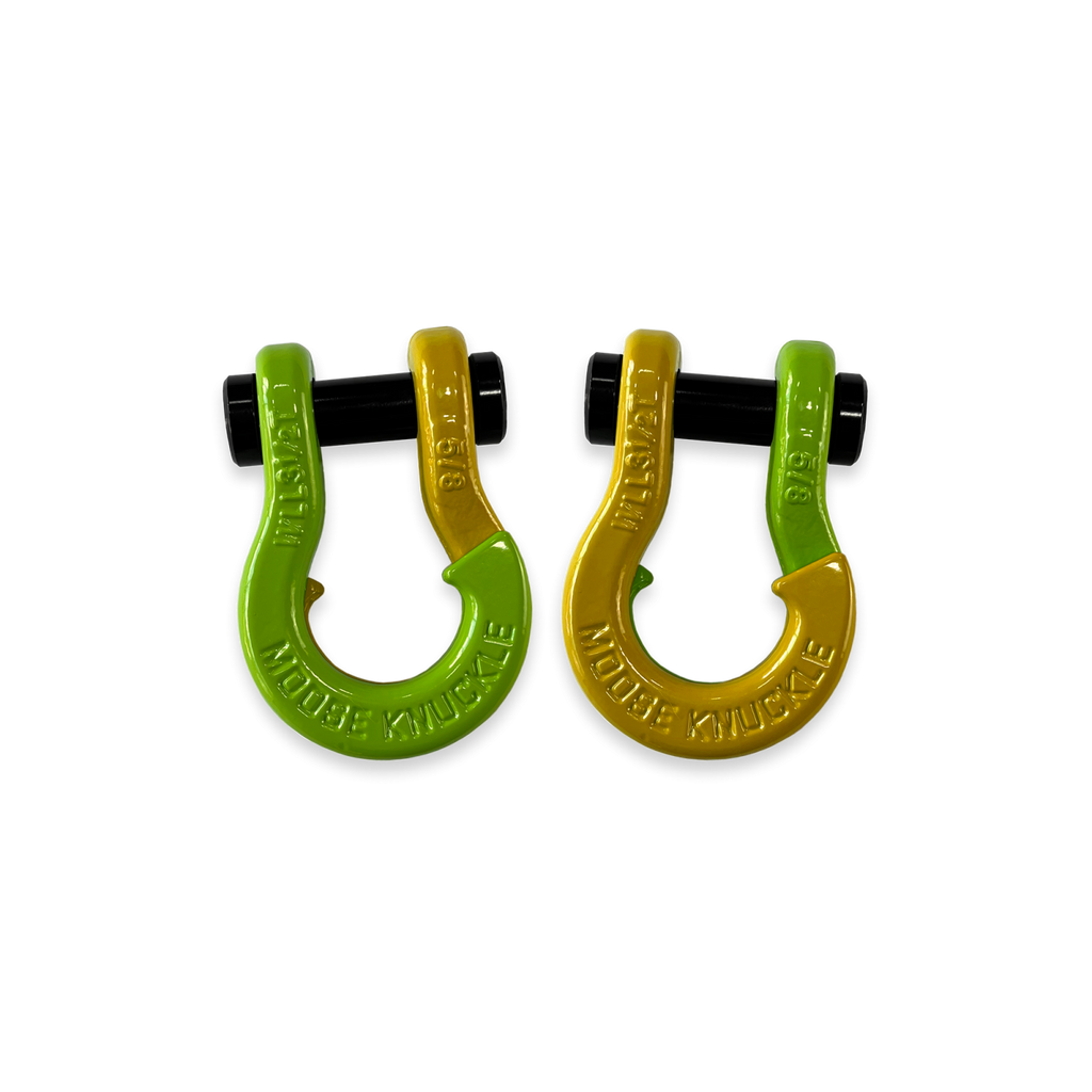 Jowl SxS Recovery Split Shackle 5/8 Sublime Green and Detonator Yellow Combo Moose Knuckle Offroad