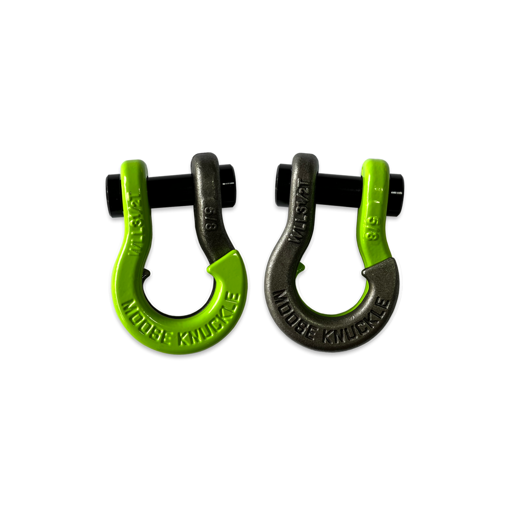 Jowl SxS Recovery Split Shackle 5/8 Sublime Green and Raw Dog Combo Moose Knuckle Offroad
