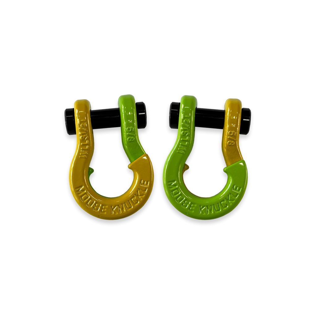 Jowl SxS Recovery Split Shackle 5/8 Detonator Yellow and Sublime Green Combo Moose Knuckle Offroad
