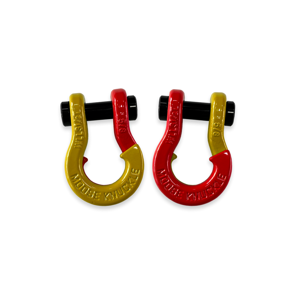 Jowl SxS Recovery Split Shackle 5/8 Detonator Yellow and Flame Red Combo Moose Knuckle Offroad
