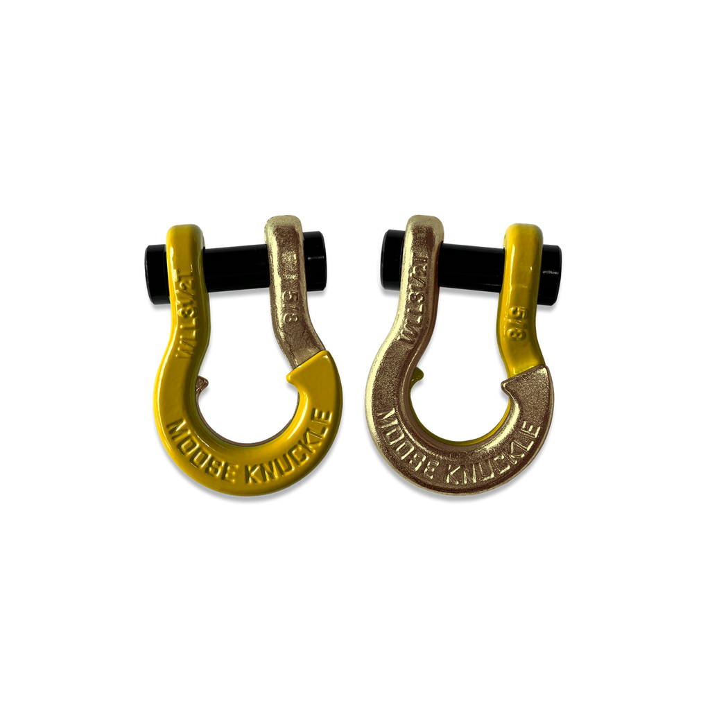Jowl SxS Recovery Split Shackle 5/8 Detonator Yellow and Brass Knuckle Combo Moose Knuckle Offroad