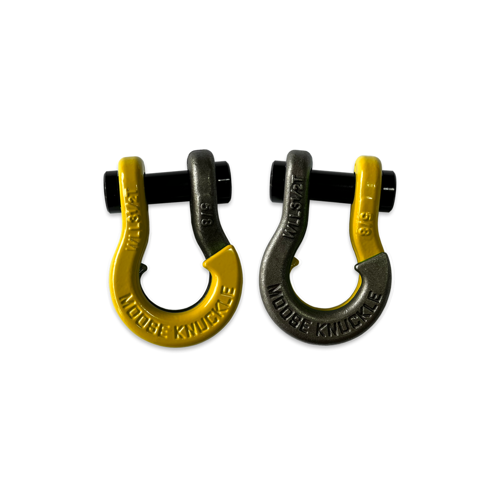 Jowl SxS Recovery Split Shackle 5/8 Detonator Yellow and Raw Dog Combo Moose Knuckle Offroad