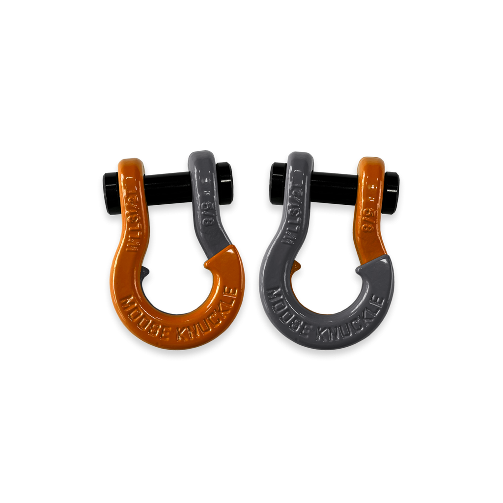 Jowl SxS Recovery Split Shackle 5/8 Obscene Orange and Gun Gray Combo Moose Knuckle Offroad