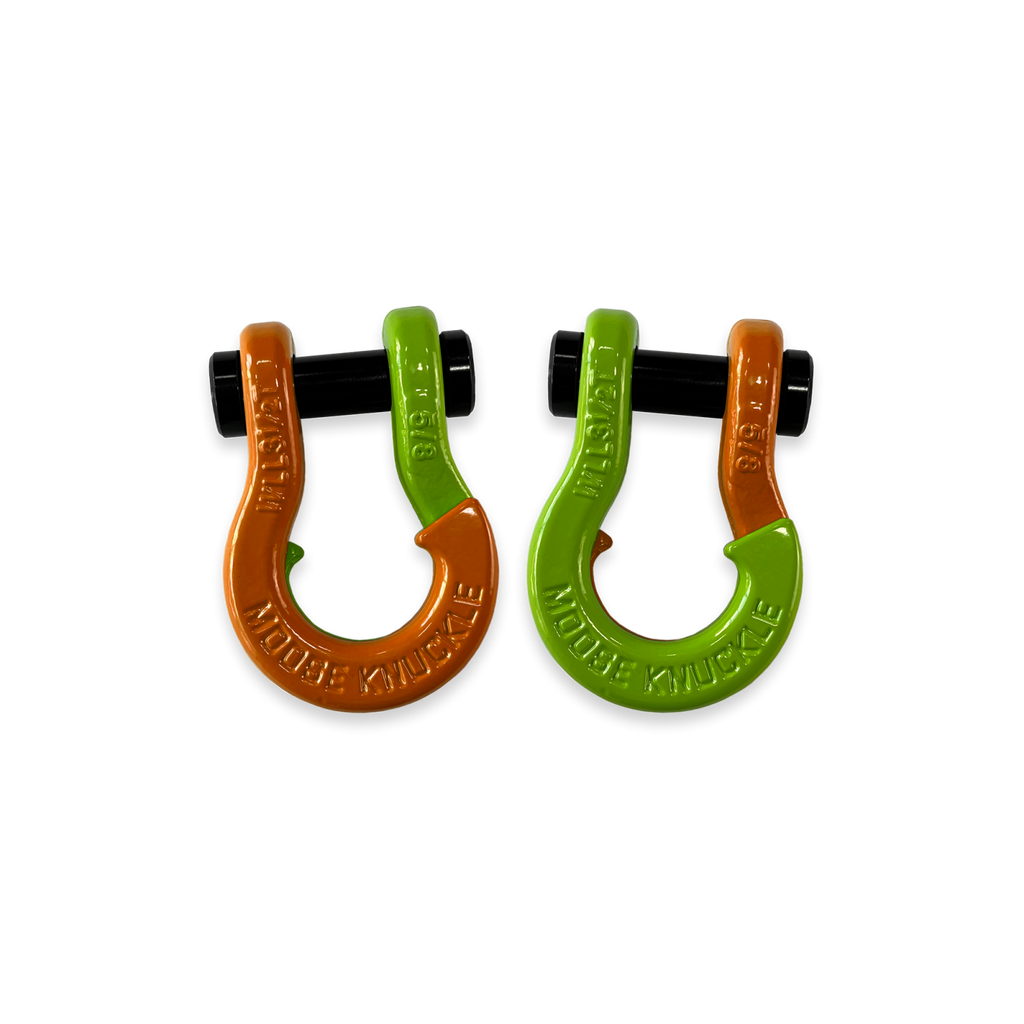 Jowl SxS Recovery Split Shackle 5/8 Obscene Orange and Sublime Green Combo Moose Knuckle Offroad