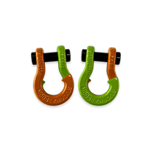 Load image into Gallery viewer, Jowl SxS Recovery Split Shackle 5/8 Obscene Orange and Sublime Green Combo Moose Knuckle Offroad