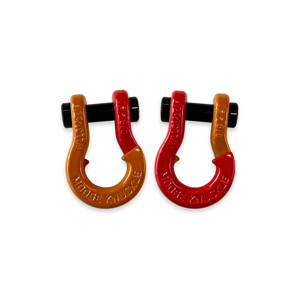 Jowl SxS Recovery Split Shackle 5/8 Obscene Orange and Flame Red Combo Moose Knuckle Offroad