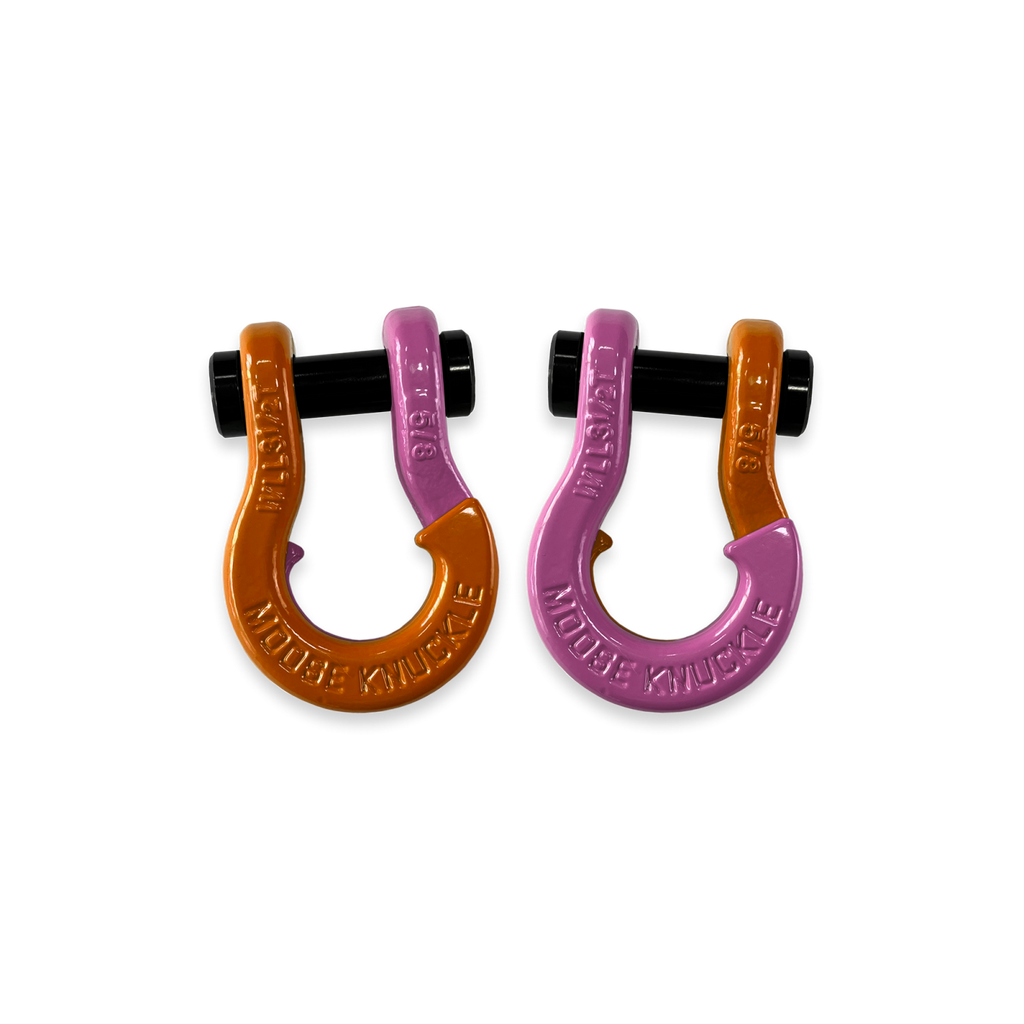 Jowl SxS Recovery Split Shackle 5/8 Obscene Orange and Pretty Pink Combo Moose Knuckle Offroad