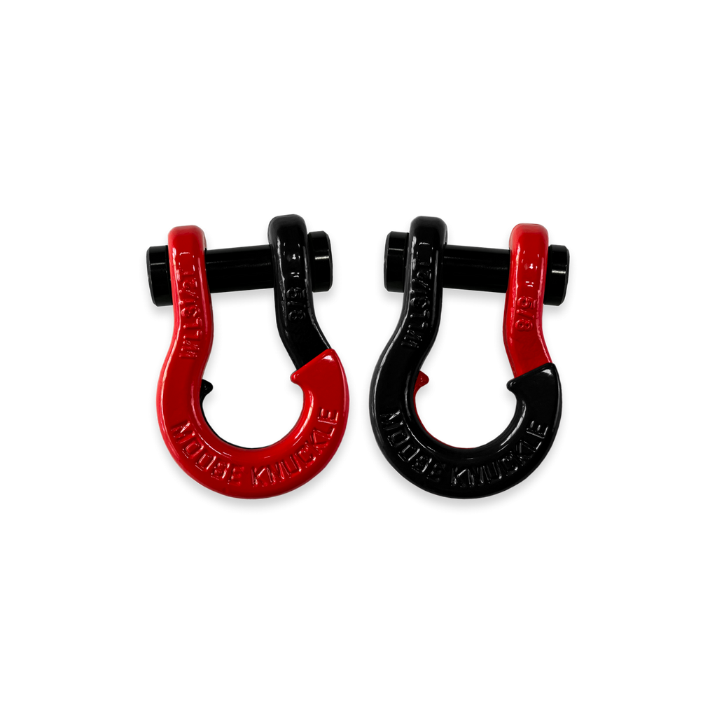 Jowl SxS Recovery Split Shackle 5/8 Flame Red and Black Hole Combo Moose Knuckle Offroad