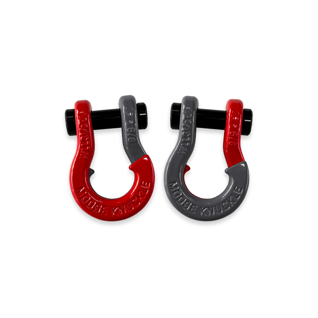 Jowl SxS Recovery Split Shackle 5/8 Flame Red and Gun Gray Combo Moose Knuckle Offroad