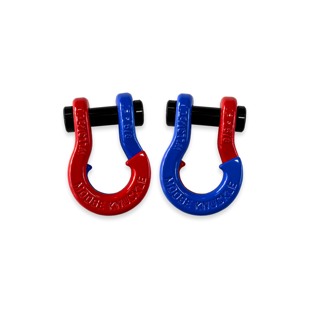 Jowl SxS Recovery Split Shackle 5/8 Flame Red and Blue Balls Combo Moose Knuckle Offroad