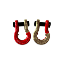 Load image into Gallery viewer, Jowl SxS Recovery Split Shackle 5/8 Flame Red and Brass Knuckle Combo Moose Knuckle Offroad