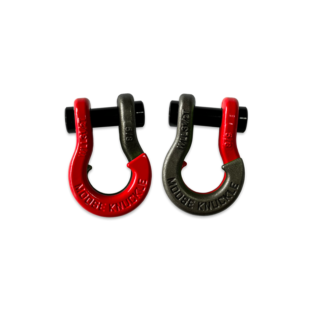 Jowl SxS Recovery Split Shackle 5/8 Flame Red and Raw Dog Combo Moose Knuckle Offroad