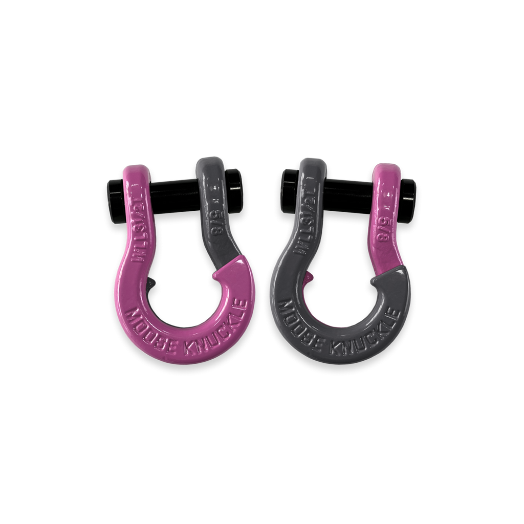 Jowl SxS Recovery Split Shackle 5/8 Pretty Pink and Gun Gray Combo Moose Knuckle Offroad
