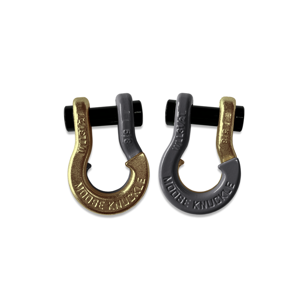 Jowl SxS Recovery Split Shackle 5/8 Brass Knuckle and Gun Gray Combo Moose Knuckle Offroad