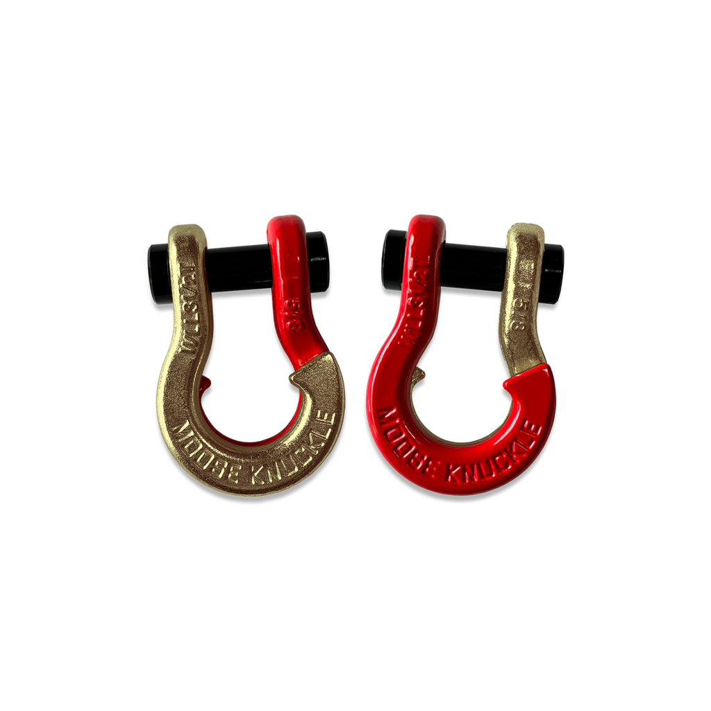 Jowl SxS Recovery Split Shackle 5/8 Brass Knuckle and Flame Red Combo Moose Knuckle Offroad