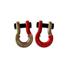 Load image into Gallery viewer, Jowl SxS Recovery Split Shackle 5/8 Brass Knuckle and Flame Red Combo Moose Knuckle Offroad