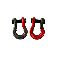 Load image into Gallery viewer, Jowl SxS Recovery Split Shackle 5/8 Raw Dog and Flame Red Combo Moose Knuckle Offroad
