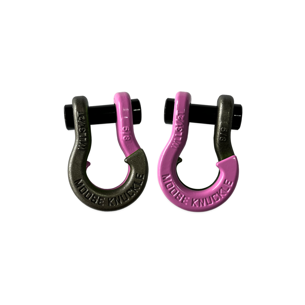 Jowl SxS Recovery Split Shackle 5/8 Raw Dog and Pretty Pink Combo Moose Knuckle Offroad