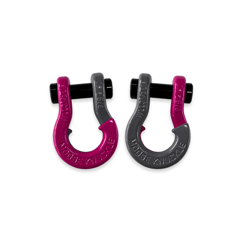Jowl SxS Recovery Split Shackle 5/8 Pogo Pink and Gun Gray Combo Moose Knuckle Offroad