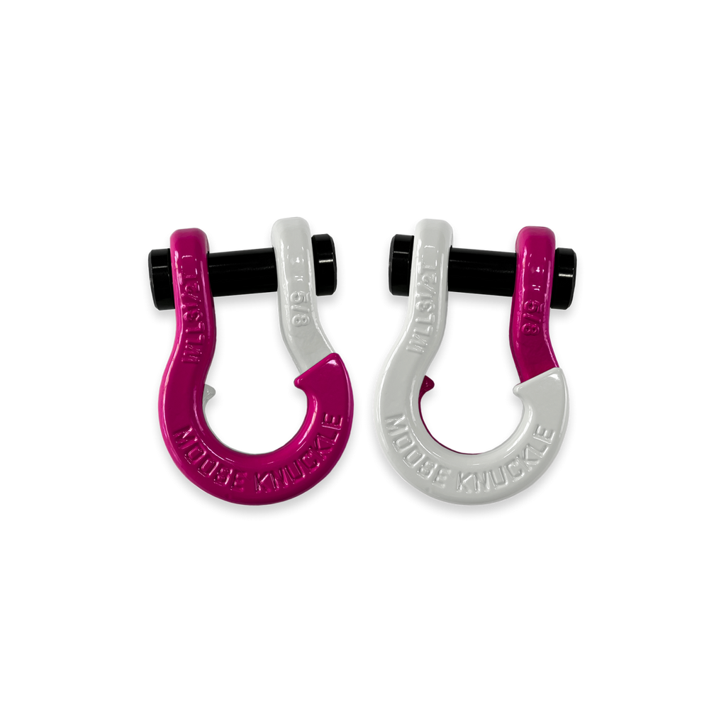 Jowl SxS Recovery Split Shackle 5/8 Pogo Pink and Pure White Combo Moose Knuckle Offroad