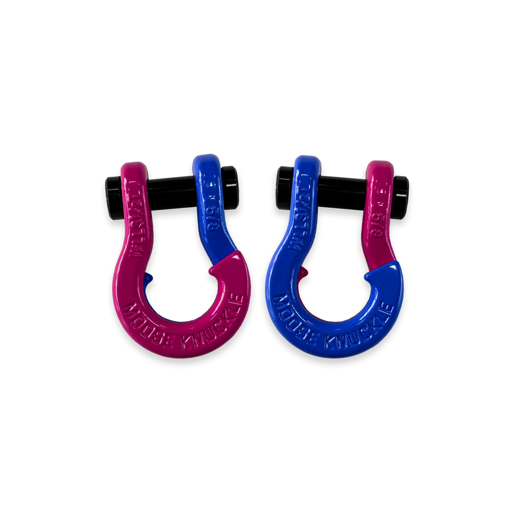 Jowl SxS Recovery Split Shackle 5/8 Pogo Pink and Blue Balls Combo Moose Knuckle Offroad