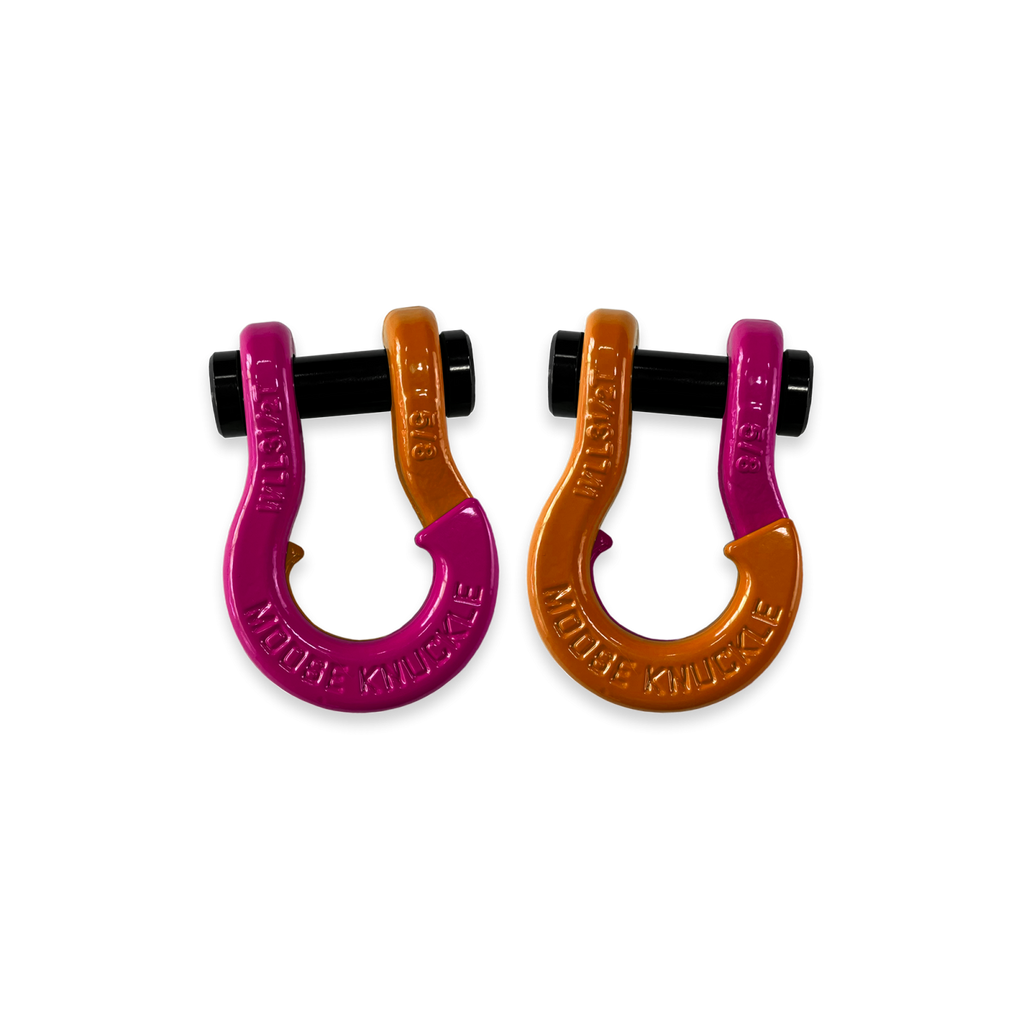 Jowl SxS Recovery Split Shackle 5/8 Pogo Pink and Obscene Orange Combo Moose Knuckle Offroad