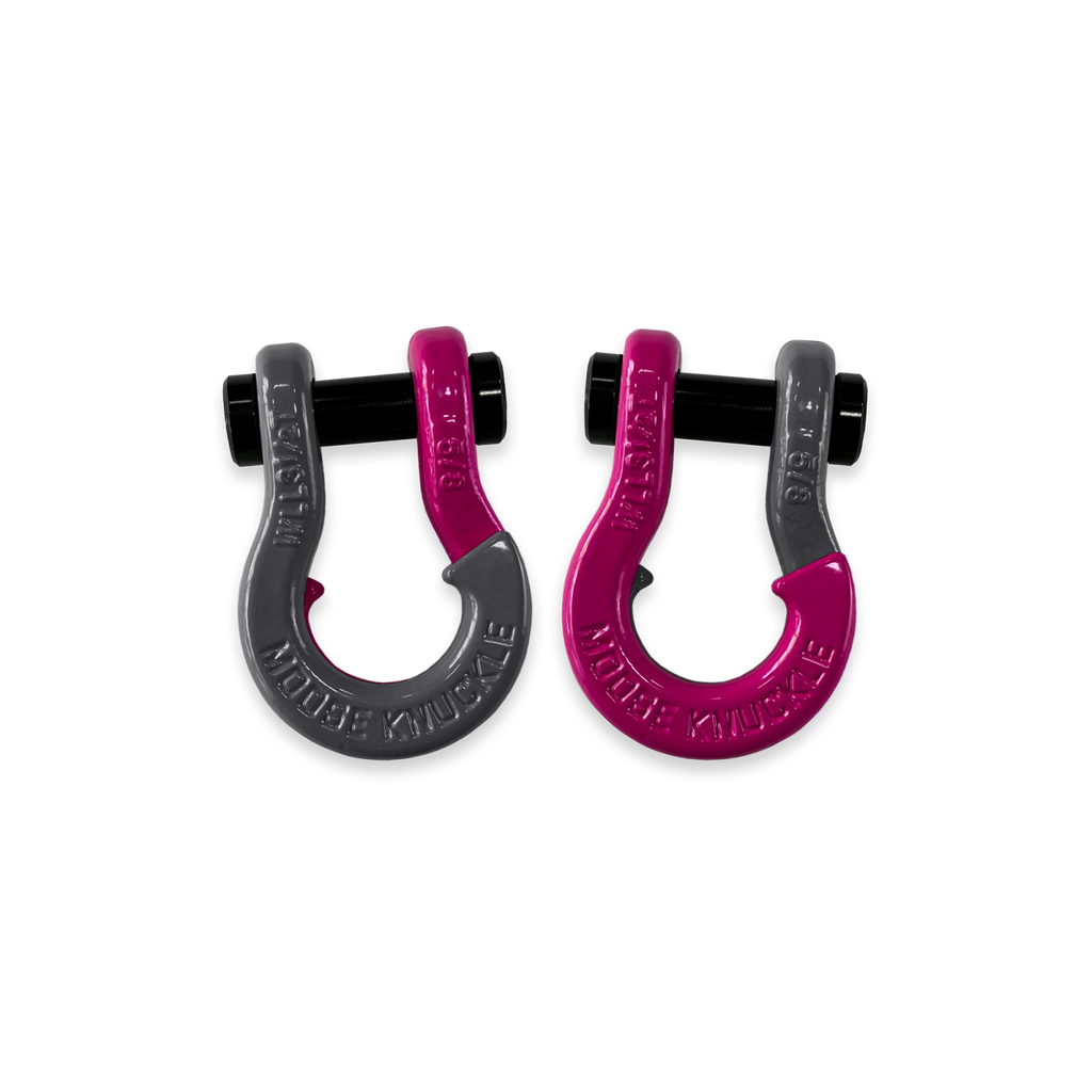 Jowl SxS Recovery Split Shackle 5/8 Gun Gray and Pogo Pink Combo Moose Knuckle Offroad