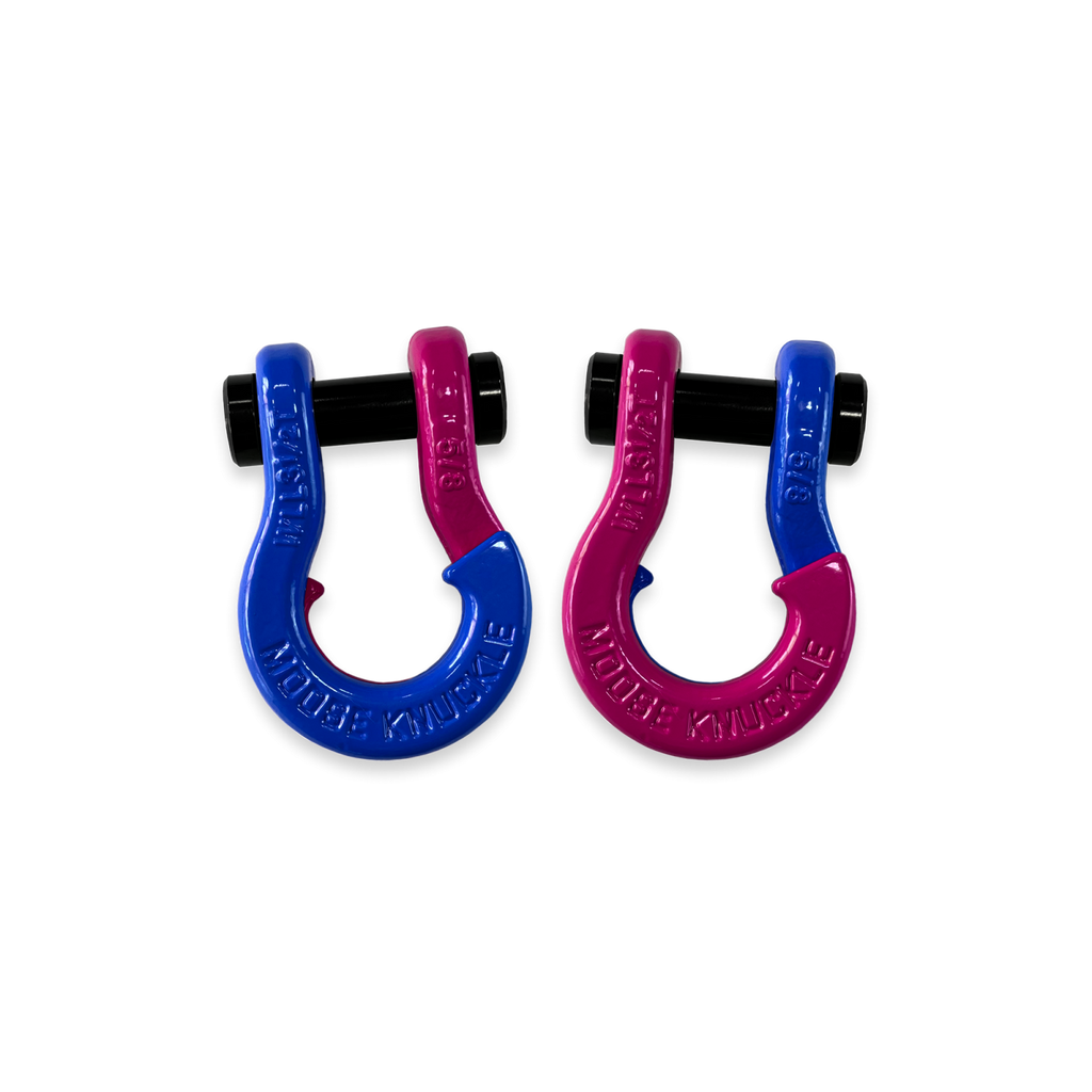 Jowl SxS Recovery Split Shackle 5/8 Blue Balls and Pogo Pink Combo Moose Knuckle Offroad