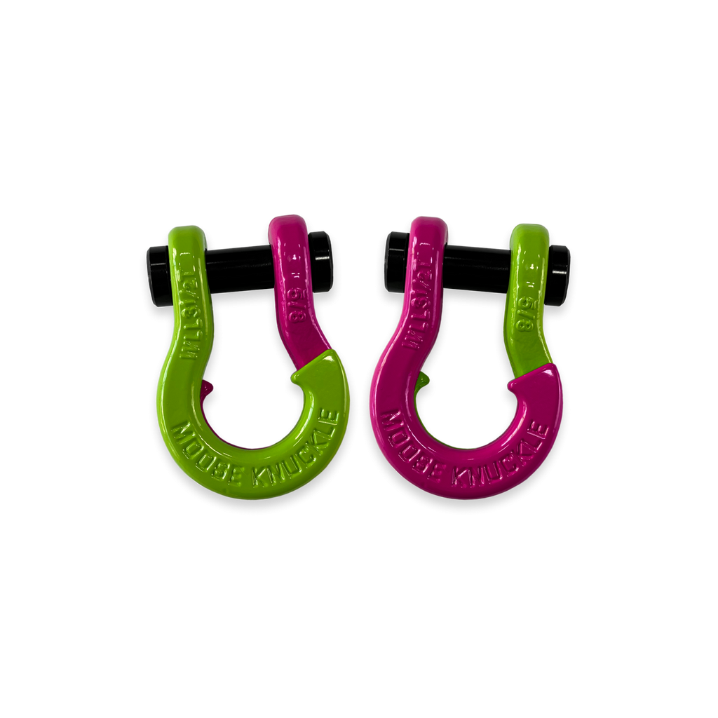 Jowl SxS Recovery Split Shackle 5/8 Sublime Green and Pogo Pink Combo Moose Knuckle Offroad