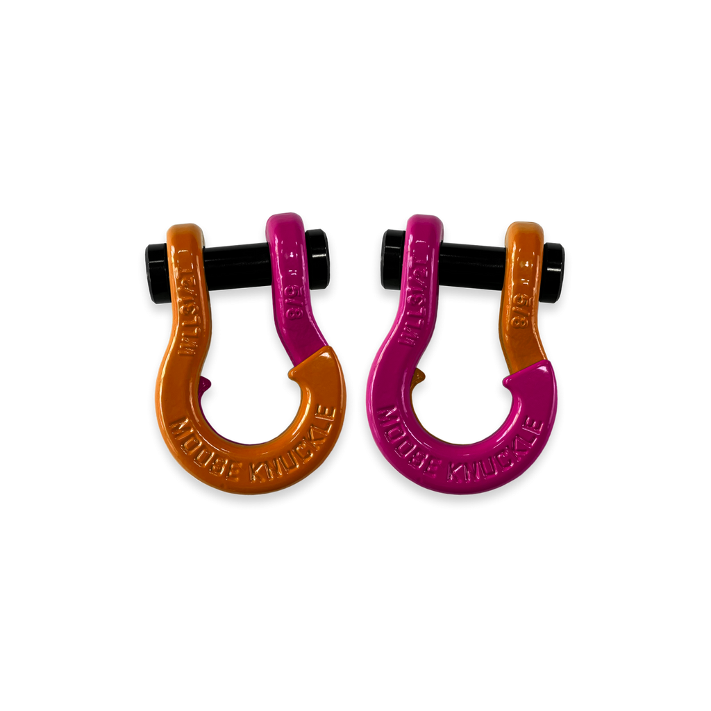Jowl SxS Recovery Split Shackle 5/8 Obscene Orange and Pogo Pink Combo Moose Knuckle Offroad