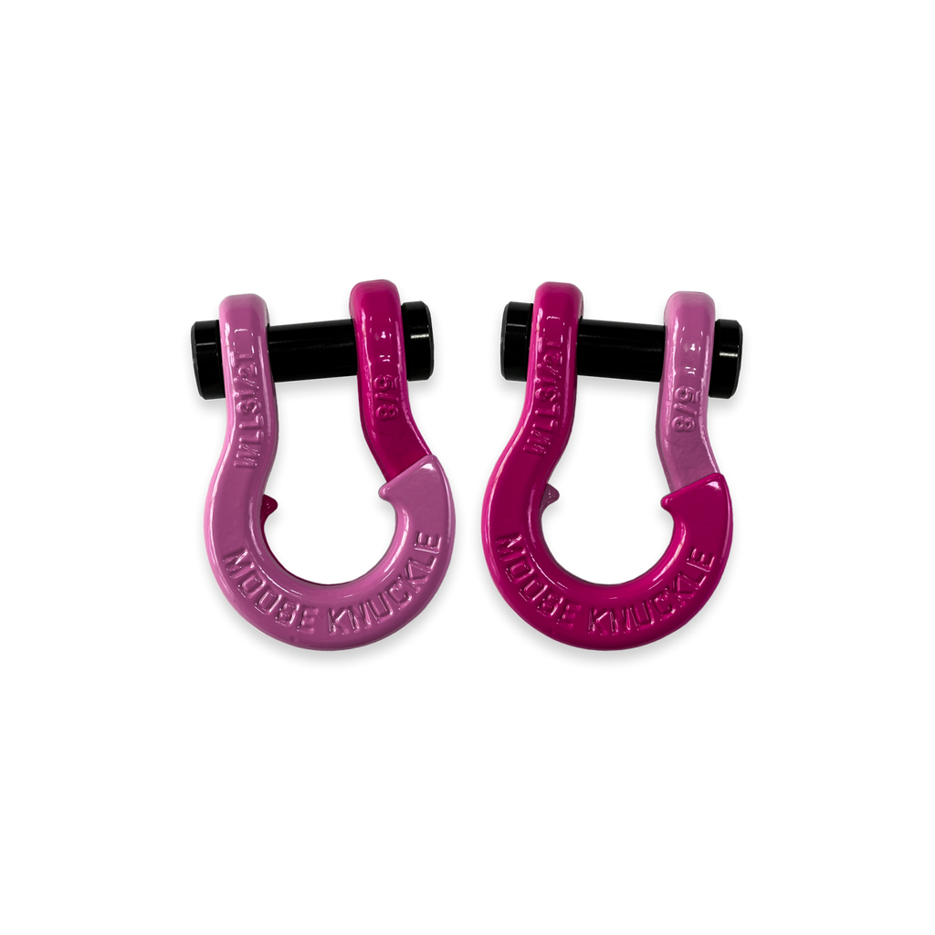 Jowl SxS Recovery Split Shackle 5/8 Pretty Pink and Pogo Pink Combo Moose Knuckle Offroad