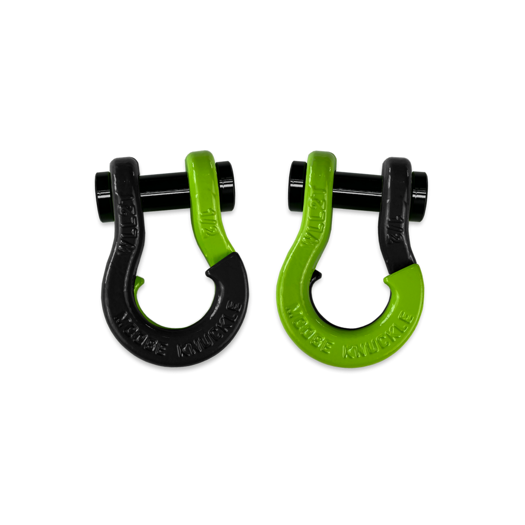 Jowl SxS Recovery Split Shackle 1/2 Black Hole and Sublime Green Combo Moose Knuckle Offroad
