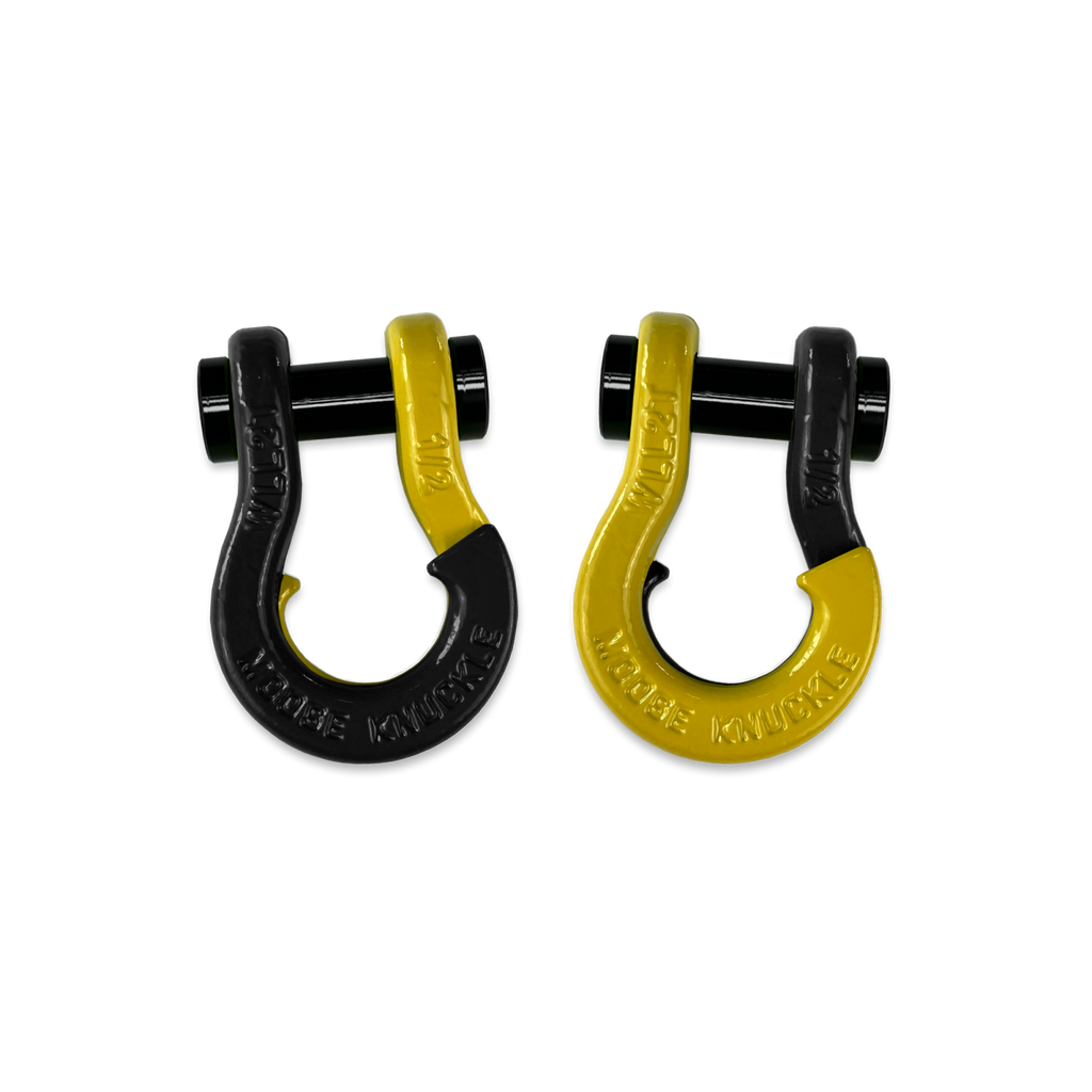 Jowl SxS Recovery Split Shackle 1/2 Black Hole and Detonator Yellow Combo Moose Knuckle Offroad