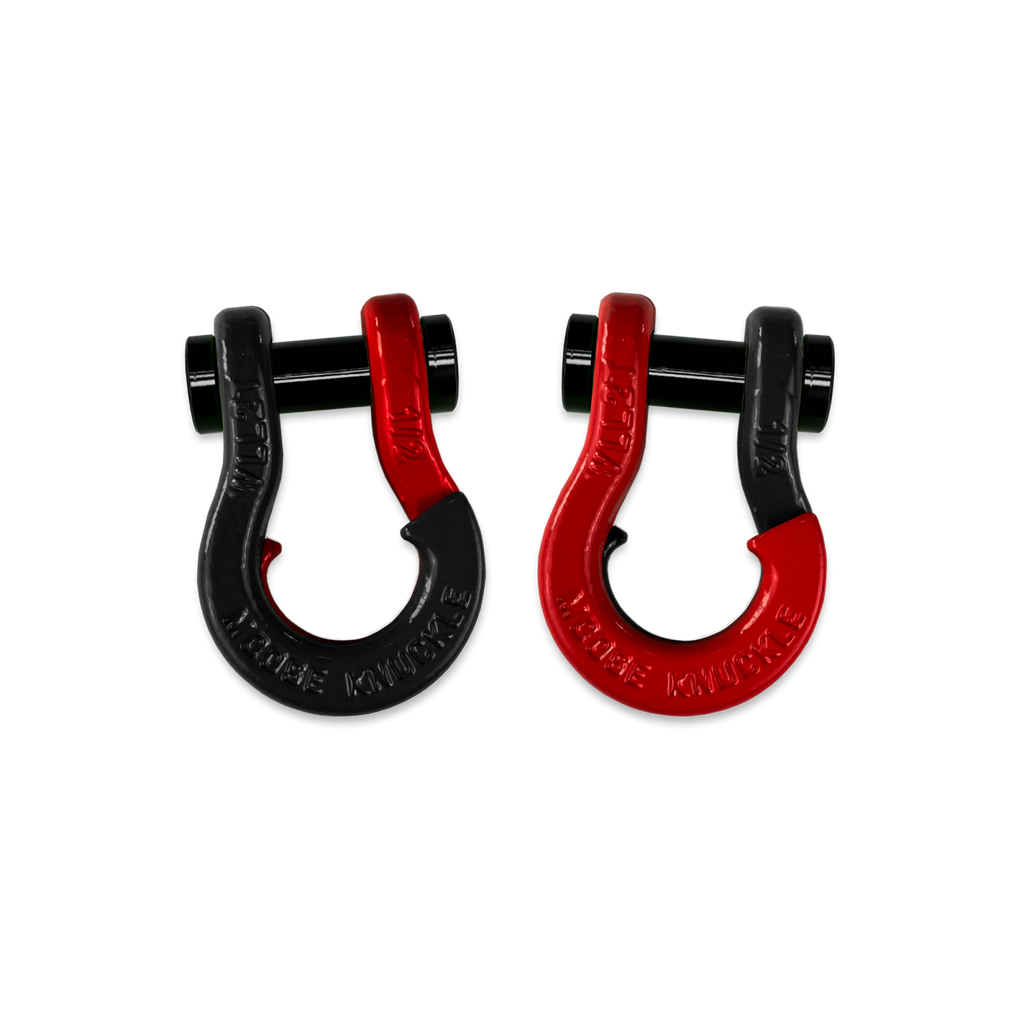 Jowl SxS Recovery Split Shackle 1/2 Black Hole and Flame Red Combo Moose Knuckle Offroad