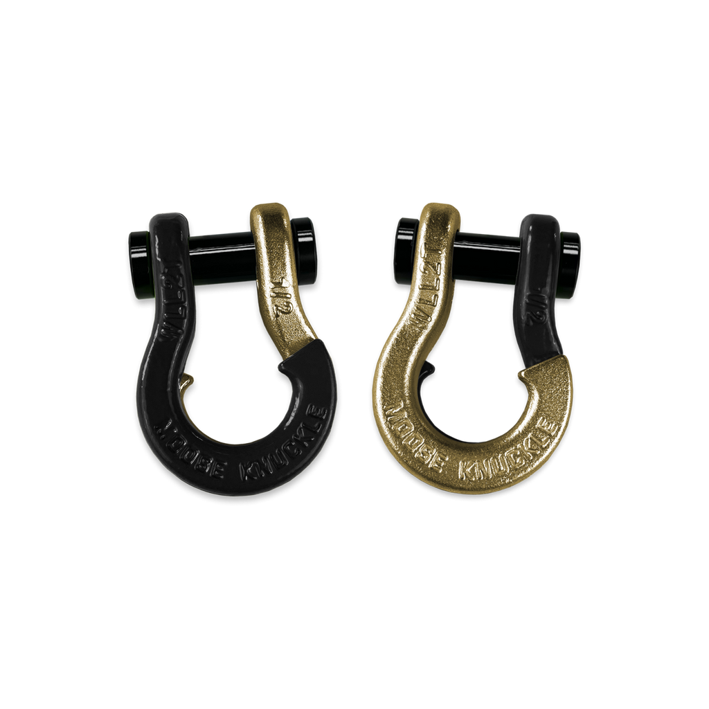 Jowl SxS Recovery Split Shackle 1/2 Black Hole and Brass Knuckle Combo Moose Knuckle Offroad
