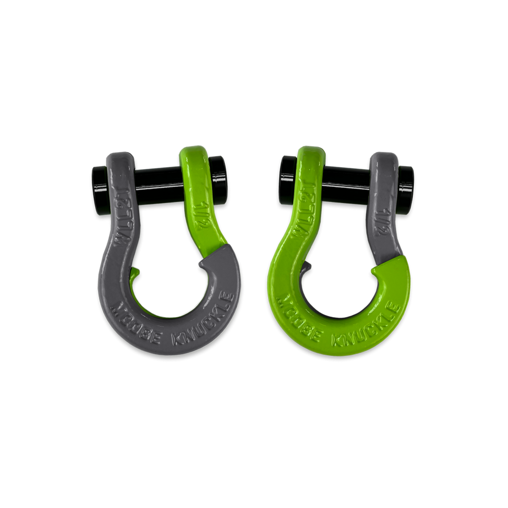 Jowl SxS Recovery Split Shackle 1/2 Gun Gray and Sublime Green Combo Moose Knuckle Offroad