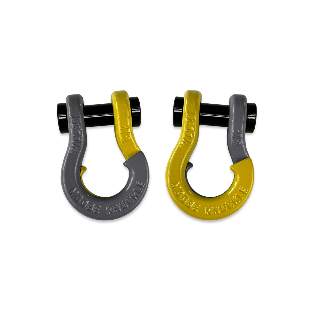 Jowl SxS Recovery Split Shackle 1/2 Gun Gray and Detonator Yellow Combo Moose Knuckle Offroad