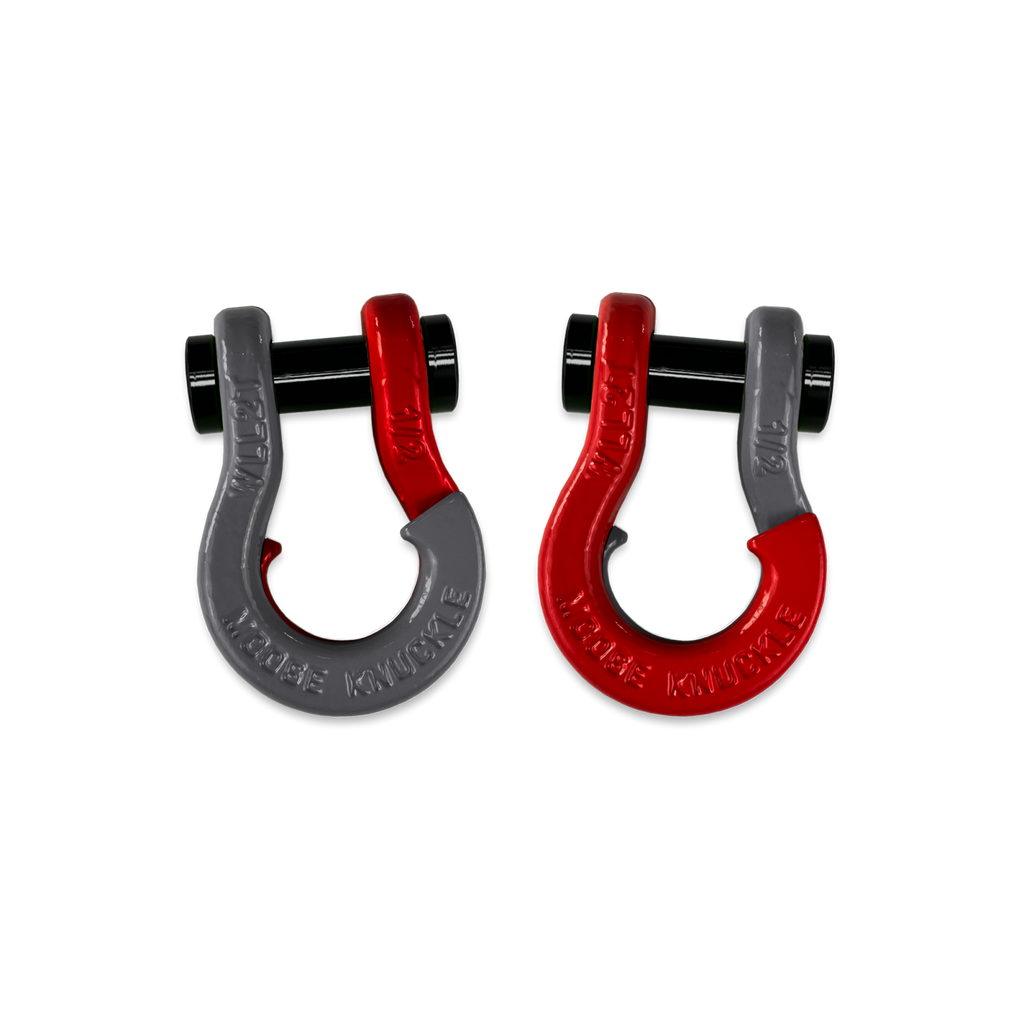 Jowl SxS Recovery Split Shackle 1/2 Gun Gray and Flame Red Combo Moose Knuckle Offroad
