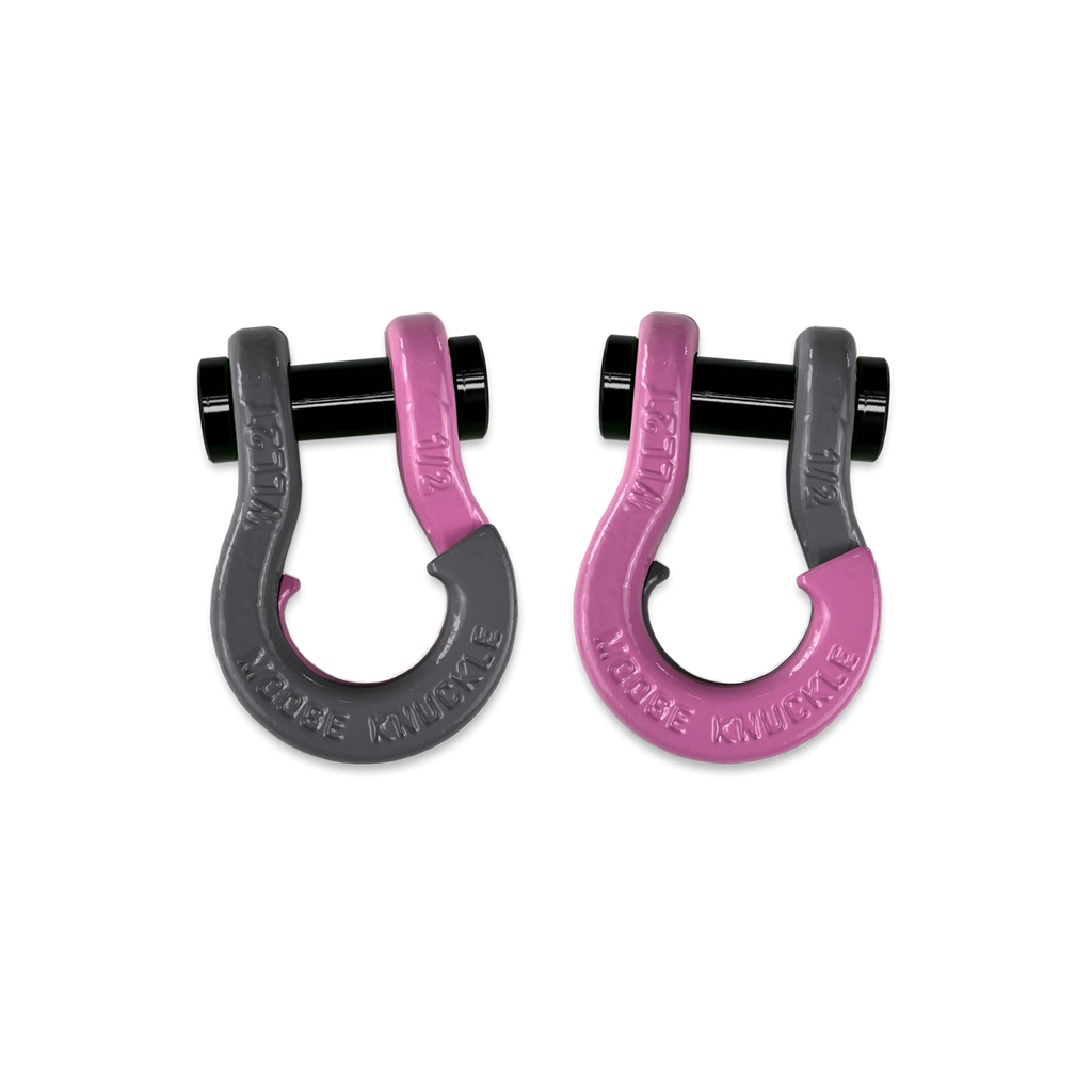 Jowl SxS Recovery Split Shackle 1/2 Gun Gray and Pretty Pink Combo Moose Knuckle Offroad