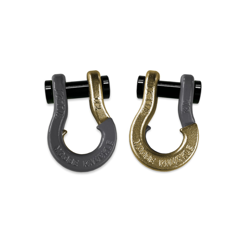 Jowl SxS Recovery Split Shackle 1/2 Gun Gray and Brass Knuckle Combo Moose Knuckle Offroad