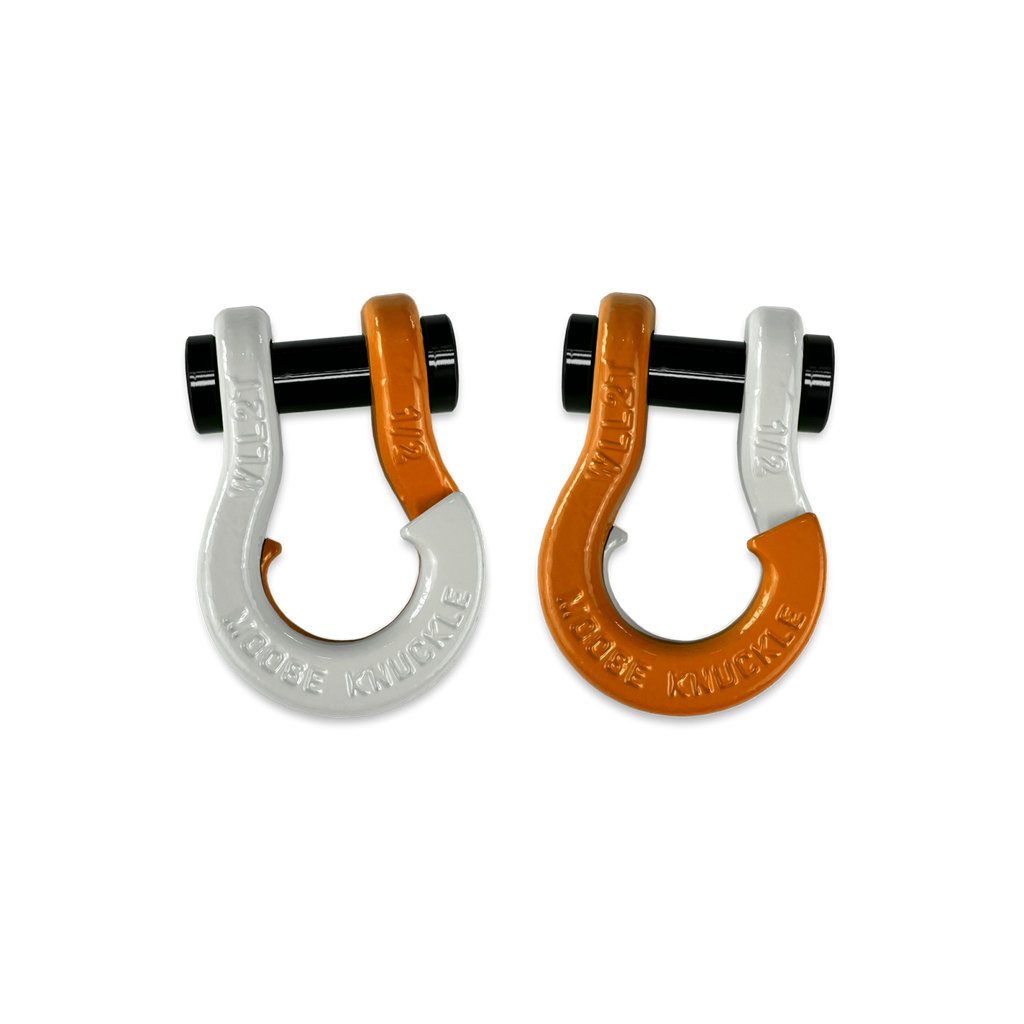 Jowl SxS Recovery Split Shackle 1/2 Pure White and Obscene Orange Combo Moose Knuckle Offroad
