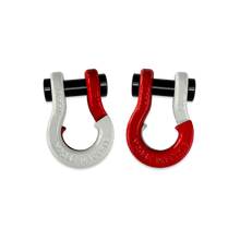 Load image into Gallery viewer, Jowl SxS Recovery Split Shackle 1/2 Pure White and Flame Red Combo Moose Knuckle Offroad