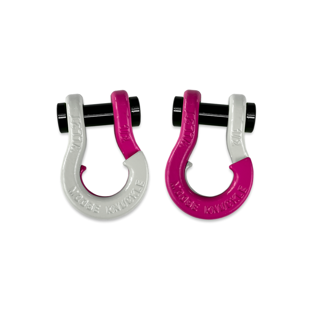 Jowl SxS Recovery Split Shackle 1/2 Pure White and Pogo Pink Combo Moose Knuckle Offroad