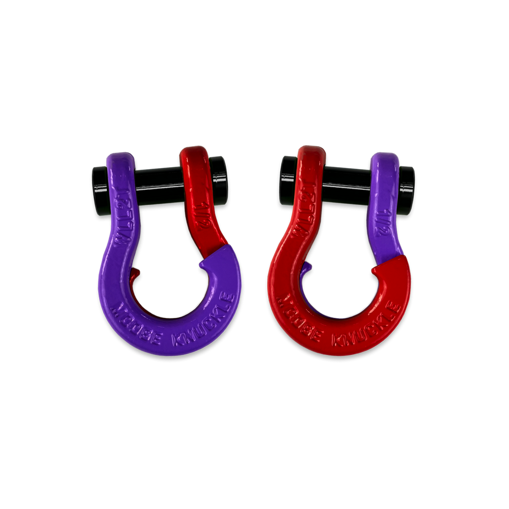 Jowl SxS Recovery Split Shackle 1/2 Grape Escape and Flame Red Combo Moose Knuckle Offroad