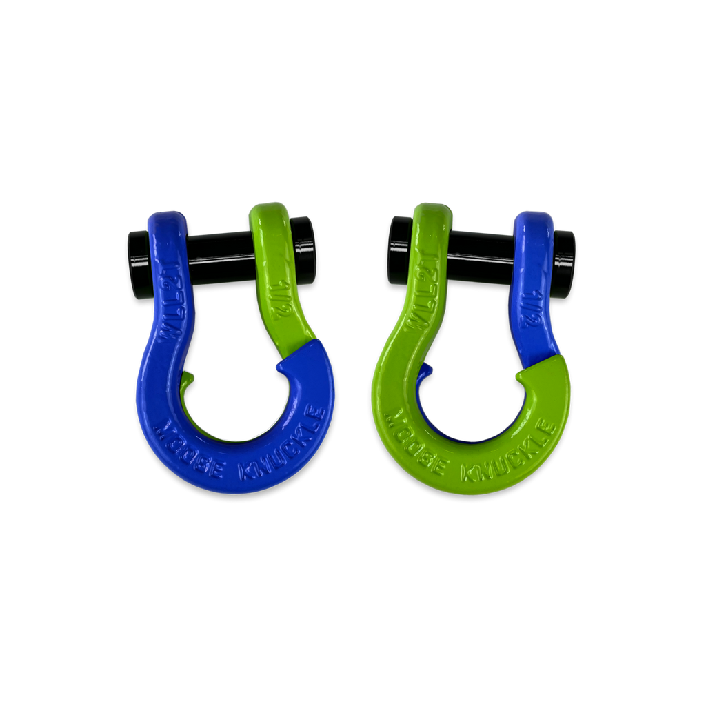Jowl SxS Recovery Split Shackle 1/2 Blue Balls and Sublime Green Combo Moose Knuckle Offroad