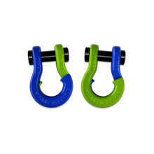 Load image into Gallery viewer, Jowl SxS Recovery Split Shackle 1/2 Blue Balls and Sublime Green Combo Moose Knuckle Offroad