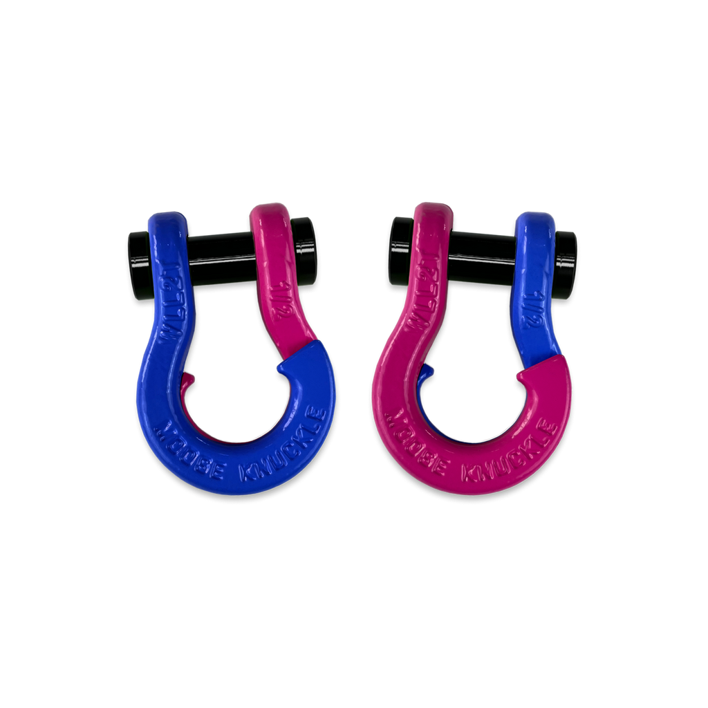 Jowl SxS Recovery Split Shackle 1/2 Blue Balls and Pogo Pink Combo Moose Knuckle Offroad