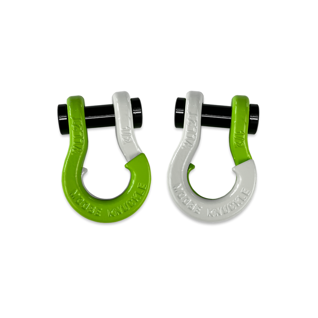 Jowl SxS Recovery Split Shackle 1/2 Sublime Green and Pure White Combo Moose Knuckle Offroad