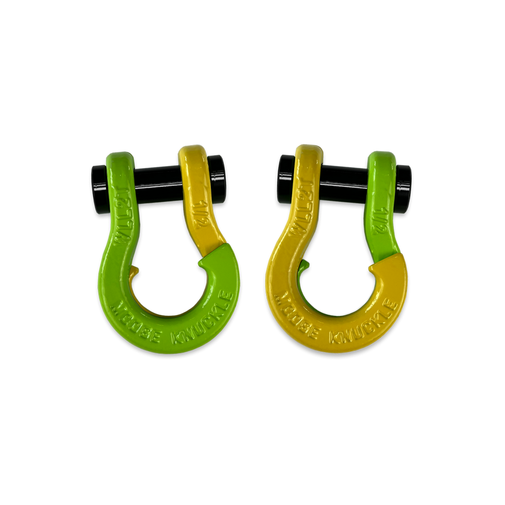 Jowl SxS Recovery Split Shackle 1/2 Sublime Green and Detonator Yellow Combo Moose Knuckle Offroad